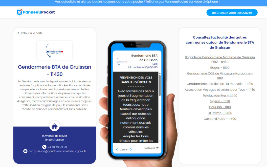 La gendarmerie de Gruissan à vos côtés