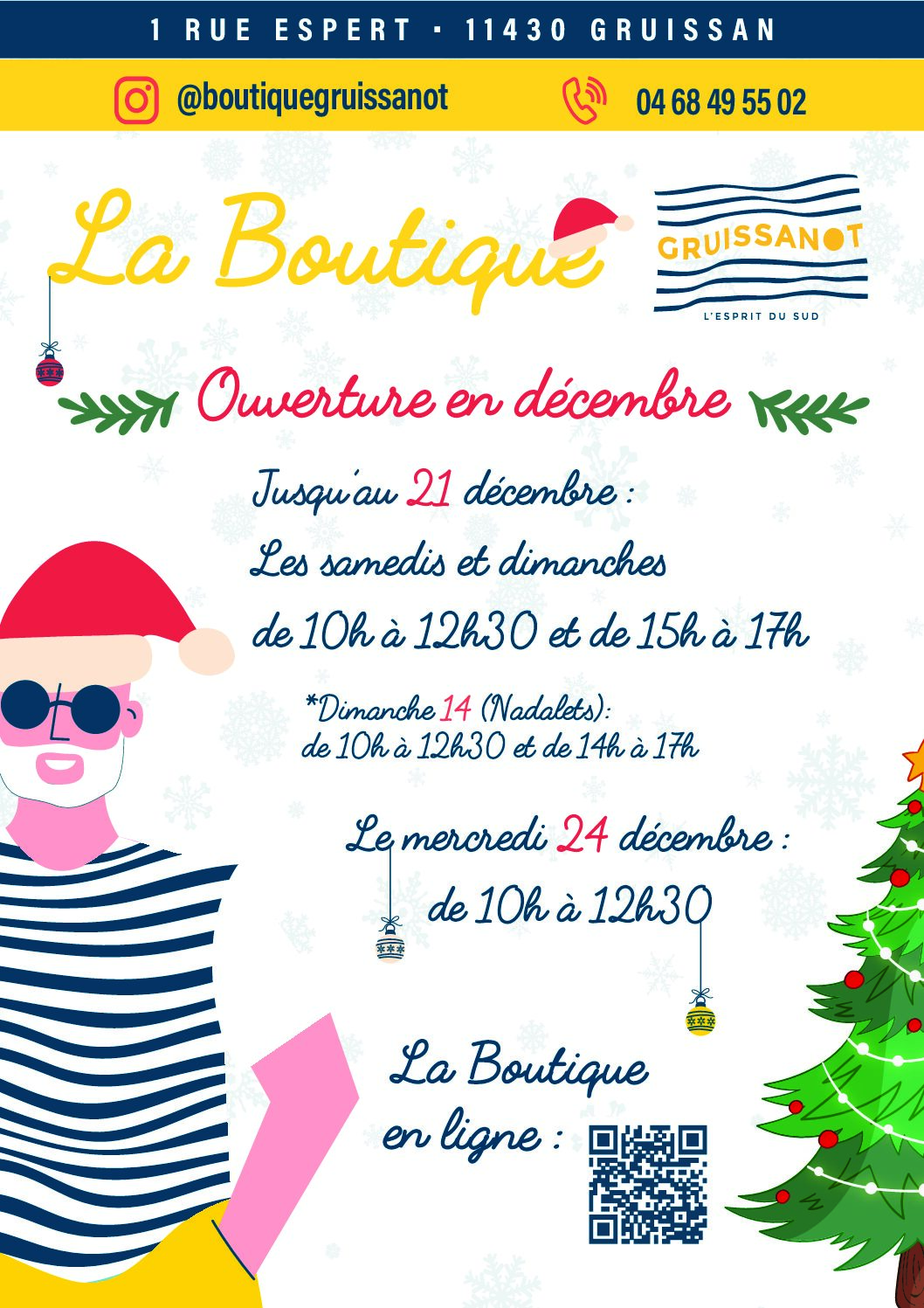 Horaires ouverture boutique Gruissanot