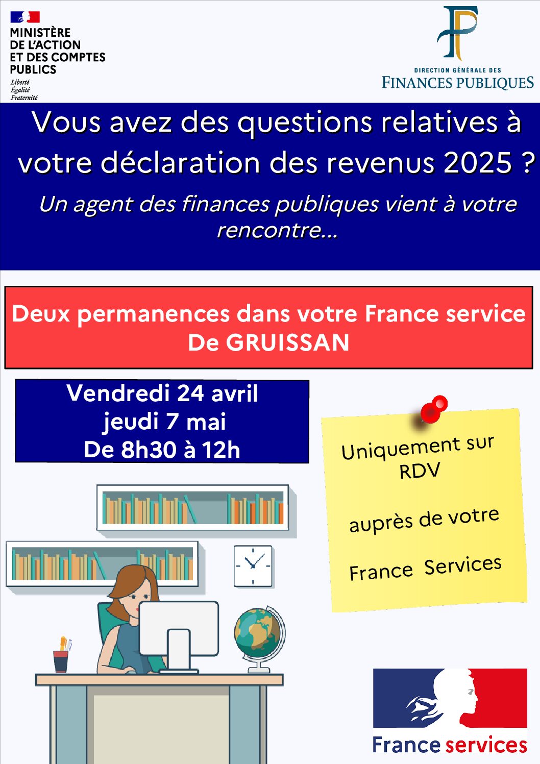Permanences à France Service impôts 2025