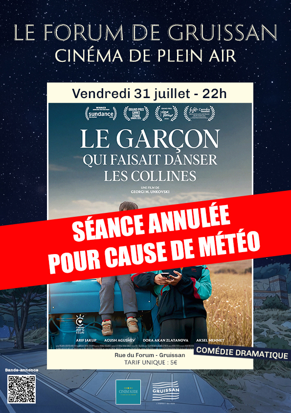 Séance de cinéma au forum du 31 juillet – annulée pour cause de météo